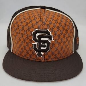 New Era 59Fifty MLB San Francisco Giants Burnt Orange Brown Fitted 7 3/8 Hat